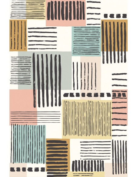 PAPIER PEINT STRIPES + PATCH DE EIJFFINGER