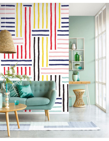 PAPIER PEINT STRIPES + PATCH DE EIJFFINGER