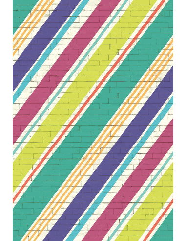 PAPIER PEINT STRIPES + DIAGOGO BRICKS SUMMER DE EIJFFINGER