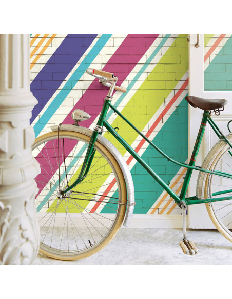 PAPIER PEINT STRIPES + DIAGOGO BRICKS SUMMER DE EIJFFINGER