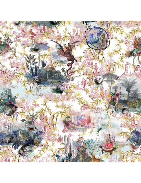 Tissu REVERIES VERT BUIS DE CHRISTIAN LACROIX