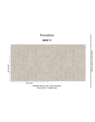 Papier Peint PROFUMO D'ORO Gris clair ELITIS