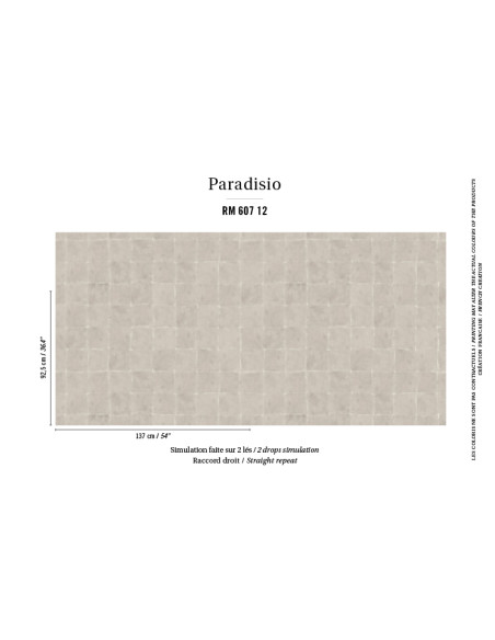 Papier Peint PROFUMO D'ORO Gris clair ELITIS