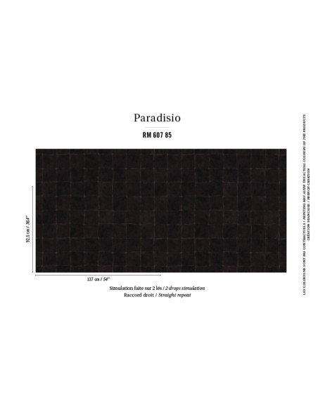 Papier Peint PROFUMO D'ORO Noir doré ELITIS