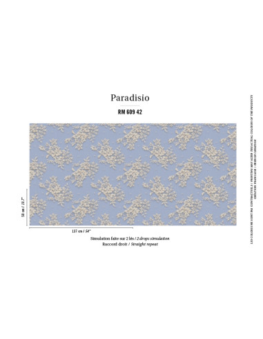 Papier Peint PALAZZO Bleu/blanc ELITIS