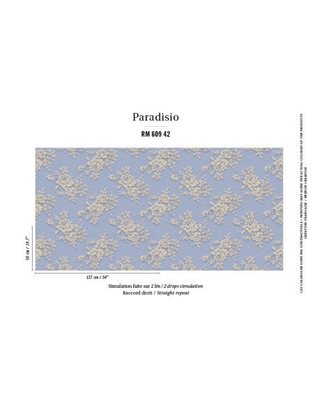 Papier Peint PALAZZO Bleu/blanc ELITIS Papier Peint PALAZZO Bleu/blanc ELITIS