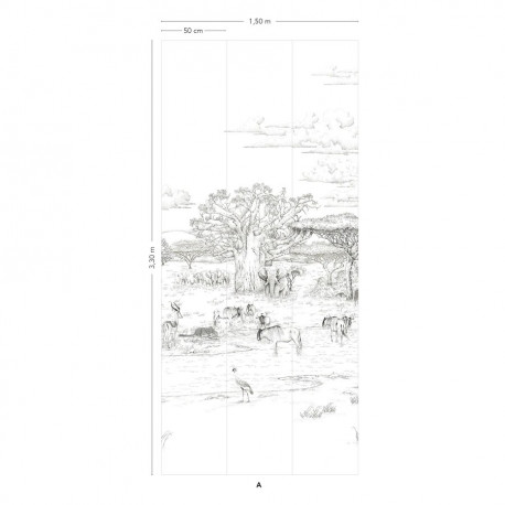 Panoramique VALLEE DU RIFT de Isidore LEROY, panneau A gris