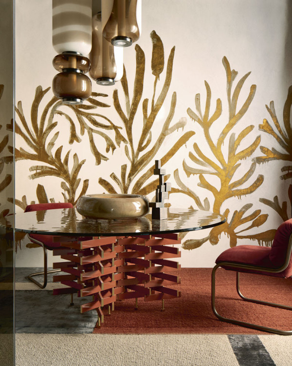 Papier peint ALGUES DOREES de Elitis