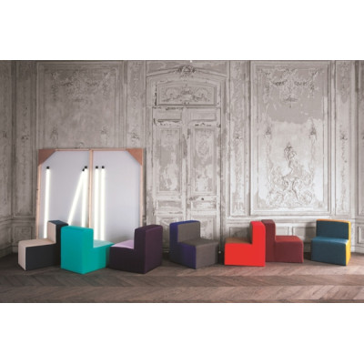 Tissu PANAMA aqua METAPHORES 2