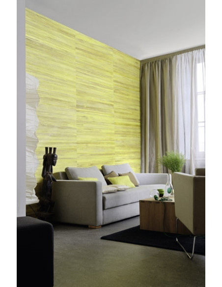 Papier Peint ROBINSON Abaca Jaune  ELITIS