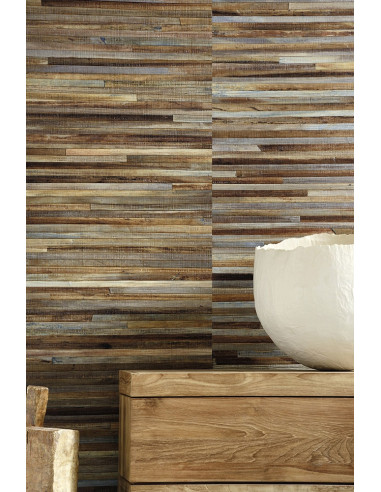 Papier Peint ROBINSON Abaca Nylon Marron  ELITIS