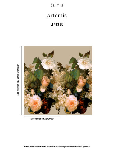 Tissu ARTEMIS fond beige ELITIS