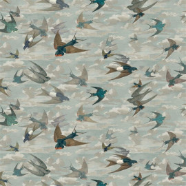 Tissu Chimney Swallows Sky Blue de John Derian