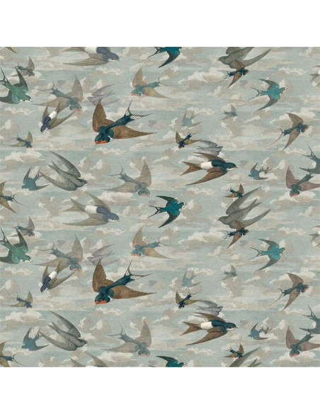 Tissu Chimney Swallows Sky Blue de John Derian